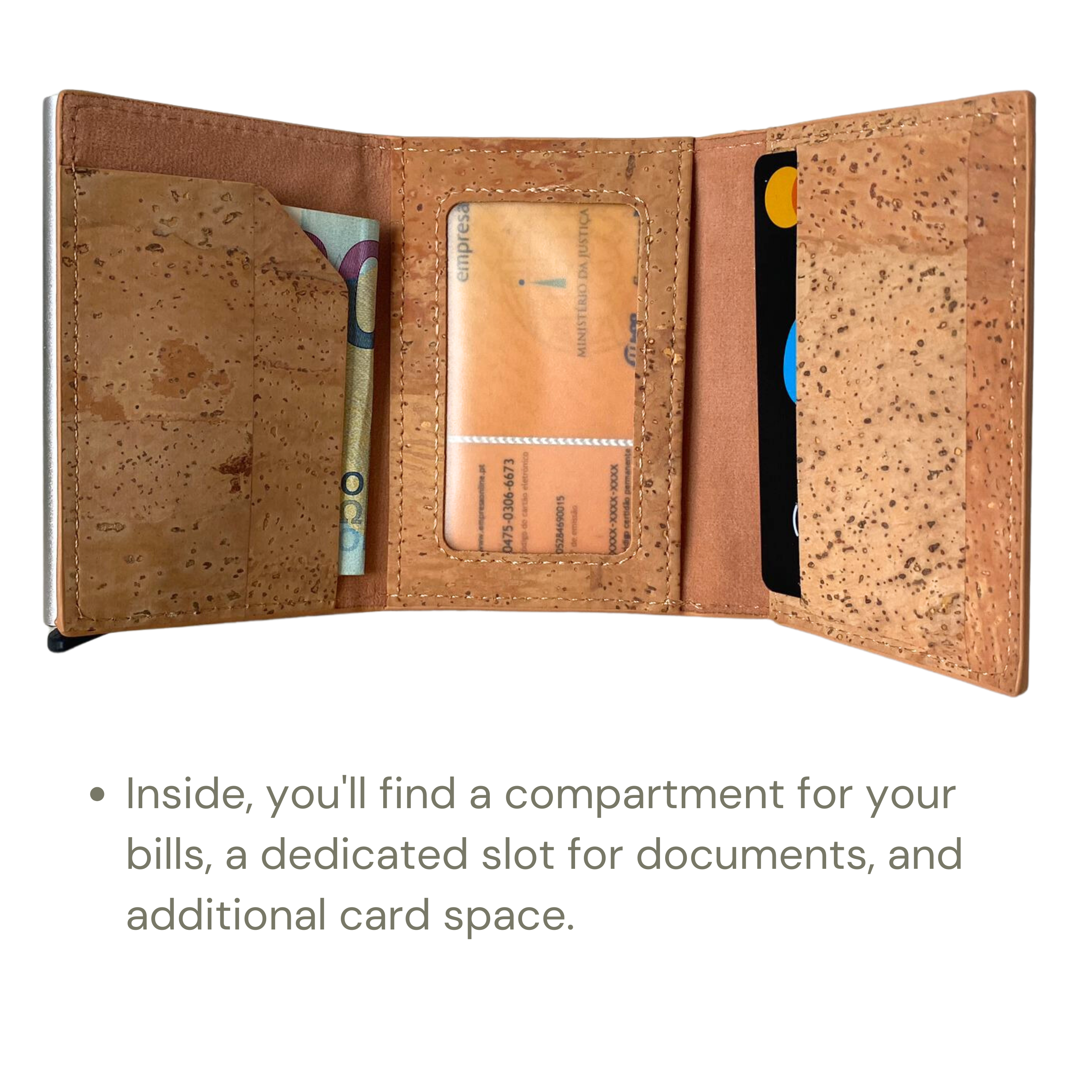Sustainable, handmade vegan cork ﻿﻿cardholder